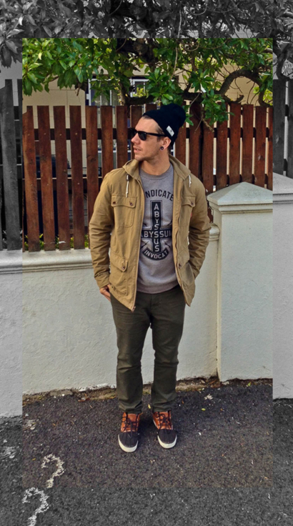 A guy wearing vans on the street