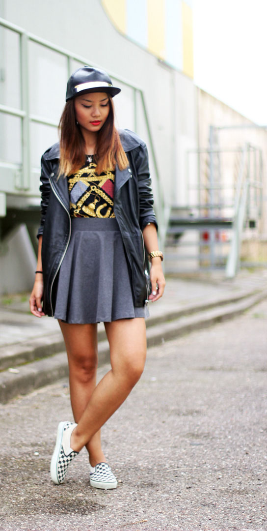 A girl wearing vans